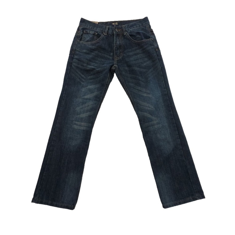 F.U.S.A.I Jeans Mens 30x30 Dark Wash Straight Leg Embroidered Pockets All Cotton